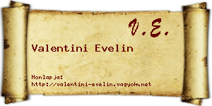 Valentini Evelin névjegykártya